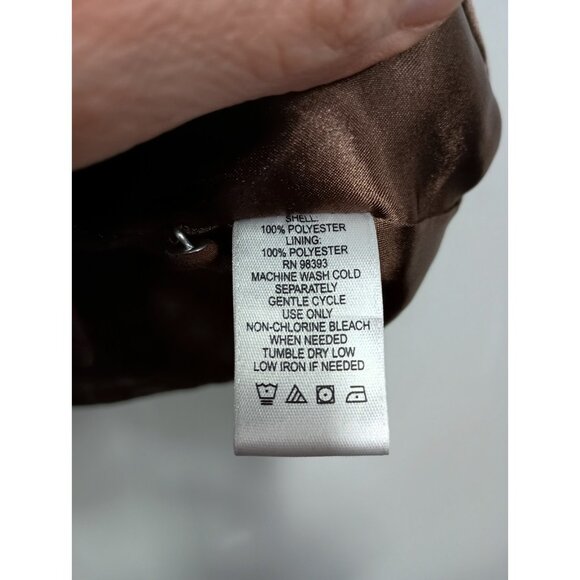 Dennis By Dennis Basso Top Womens Size 1X Brown Ruffle Chiffon Fairy Romantic - Picture 6 of 9